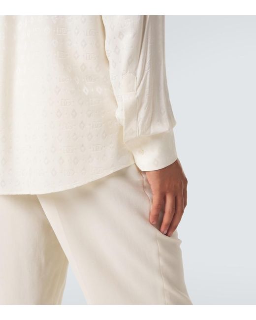 Dolce & Gabbana White Dg Silk Shirt for men