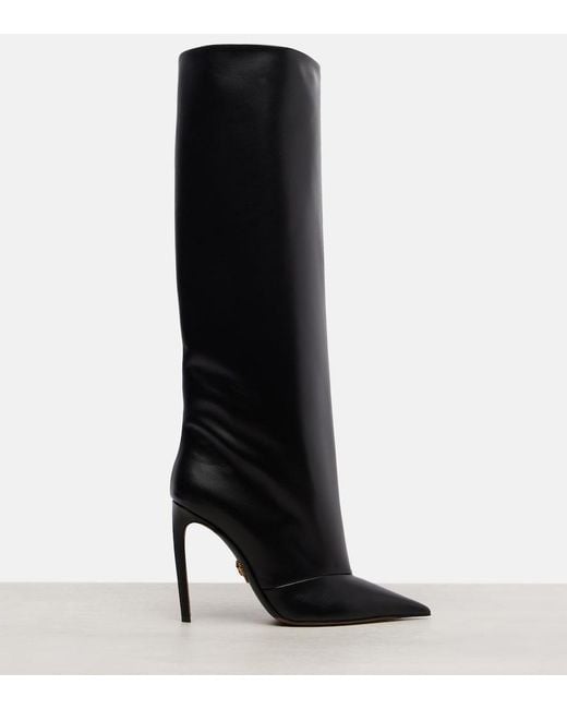 Dolce & Gabbana Black Leather Knee-High Boots
