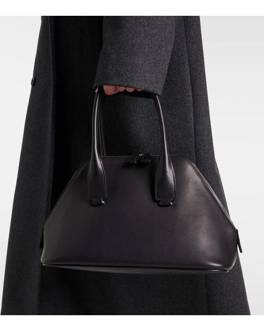 The Row Black Devon Medium Leather Tote Bag