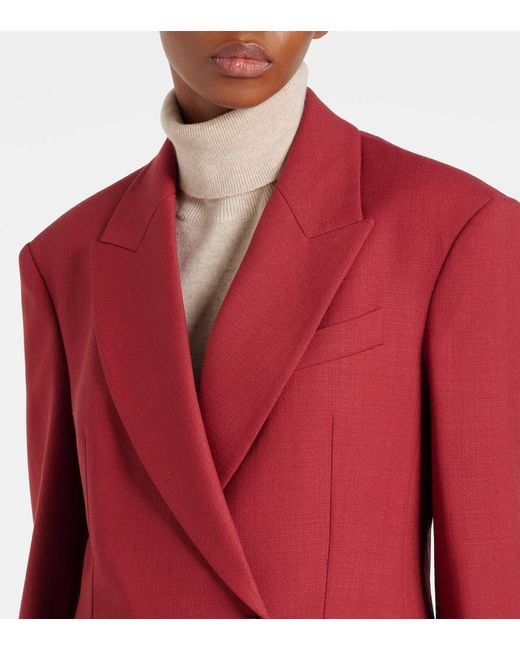 Brunello Cucinelli Red Wool Blazer