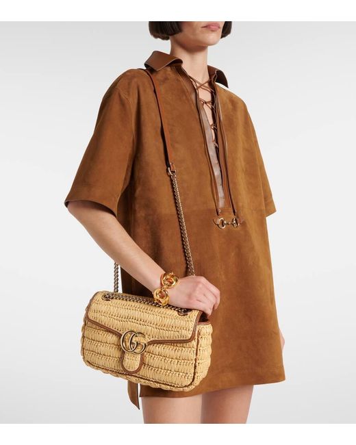 Borsa A Spalla Gg Marmont Small di Gucci in Metallic