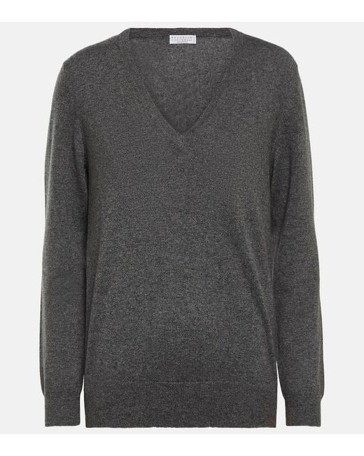 Brunello Cucinelli Gray Pullover Aus Kaschmir