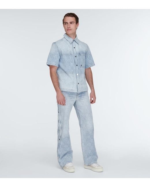 Amiri Blue Classic Snap-Up Denim Shirt For for men