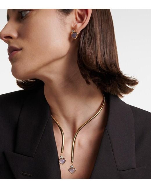 Marina B Natural Trisolina 18Kt Necklace With Chalcedony And Diamonds