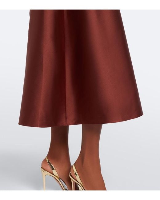 Roland Mouret Red Taffeta Midi Dress