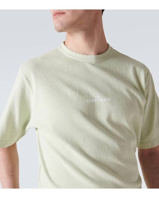 T-shirt Tinto Terra in jersey di cotone di Stone Island in White da Uomo