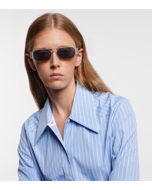 Fendi Blue Cut Out Square Sunglasses