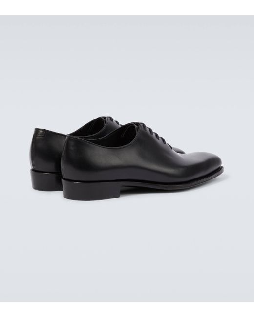 George Cleverley Black Merlin Leather Oxford Shoes for men