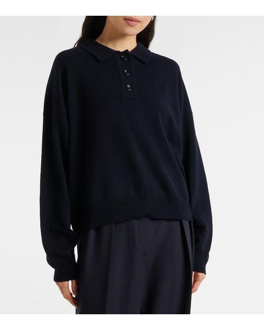 Jardin Des Orangers Blue Wool And Cashmere Polo Sweater