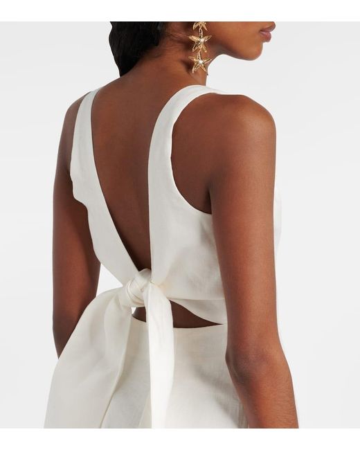 Sir White Iris Linen Minidress