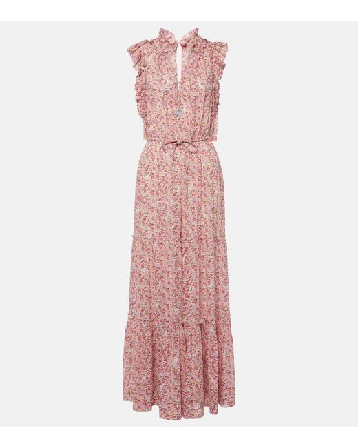 Poupette Pink Belene Floral Ruffled Jumpsuit