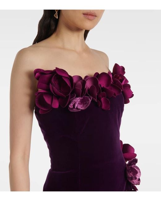 Oscar de la Renta Purple Robe Orchid Aus Samt
