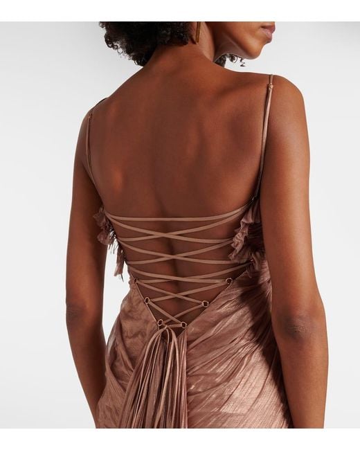 Robe Longue Victoria En Soie Maria Lucia Hohan en coloris Brown