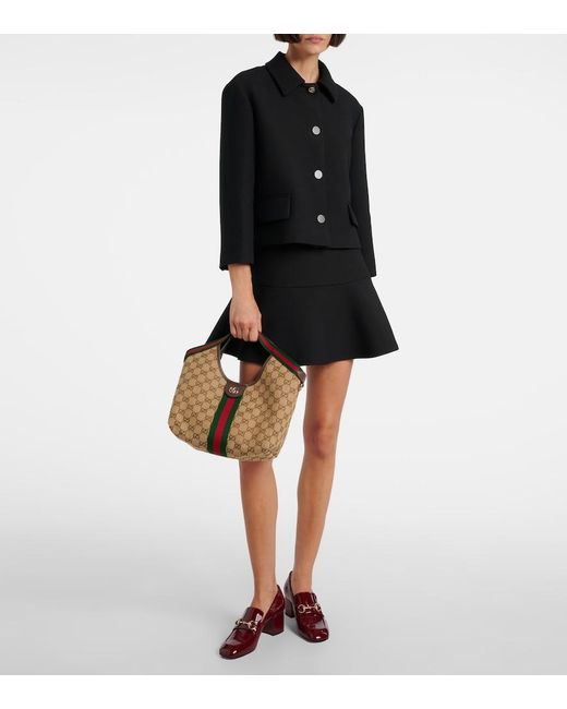 Gucci Brown Giglio Small Gg Canvas Tote Bag