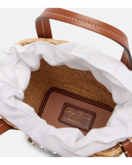 Sac Seau Rv Skate Mini En Raphia Roger Vivier en coloris Brown