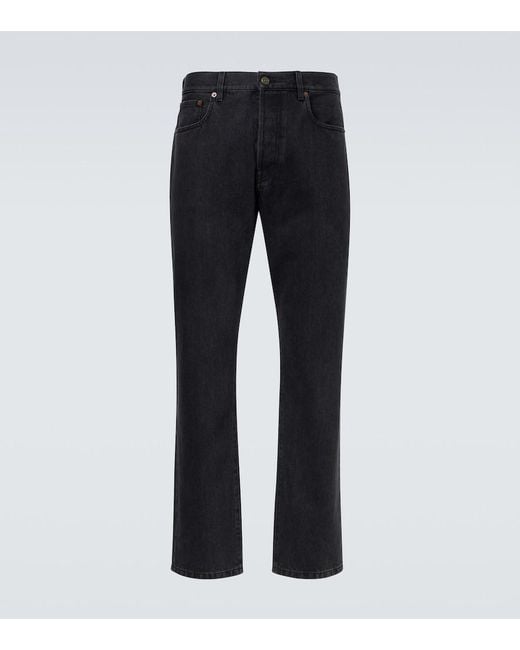 Valentino Blue Mid-Rise Straight Jeans for men
