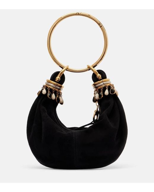 Chloé Black Bracelet Small Suede Shoulder Bag