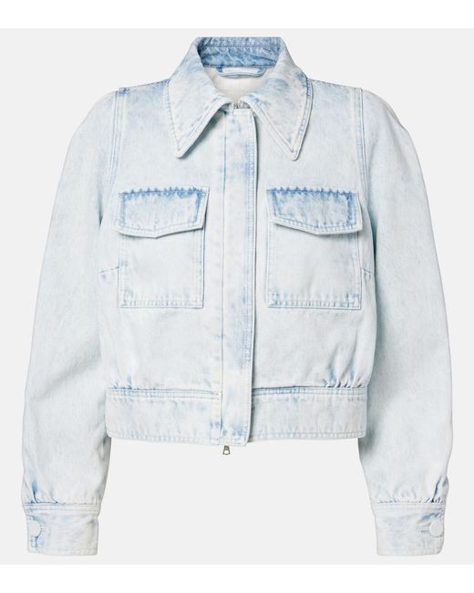 Dries Van Noten Blue Cropped Denim Jacket