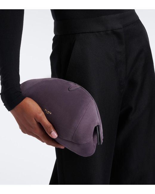 Alaïa Purple Purse Small Suede Clutch