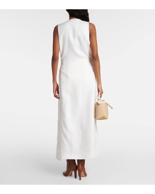 Robe portefeuille midi Aureo en lin Max Mara en coloris White