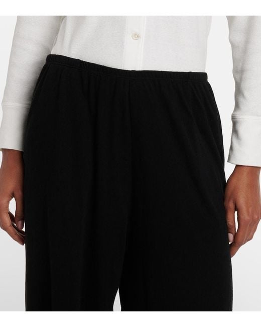 The Row Black Fiamma Cotton, Cashmere, And Silk Sweatpants