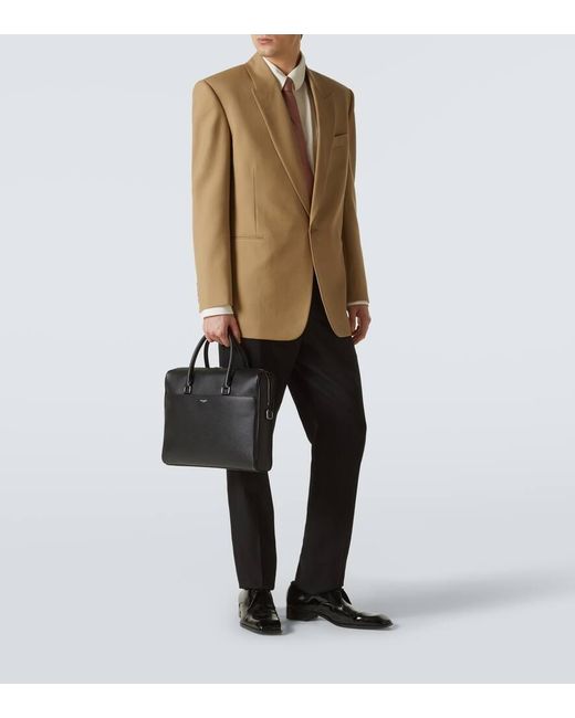 Saint Laurent Black Duffle Leather Briefcase for men