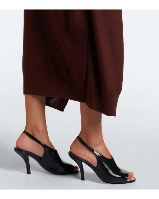 Lemaire Purple Deconstructed Wool-Blend Midi Dress