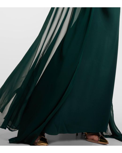 Robe longue en crepe de soie Roland Mouret en coloris Green