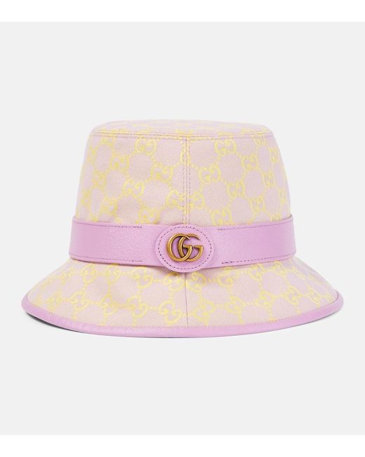 Sombrero de pescador de lona GG Gucci de color Pink