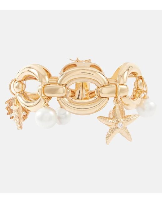 Self-Portrait Metallic Armband Mit Zierperlen