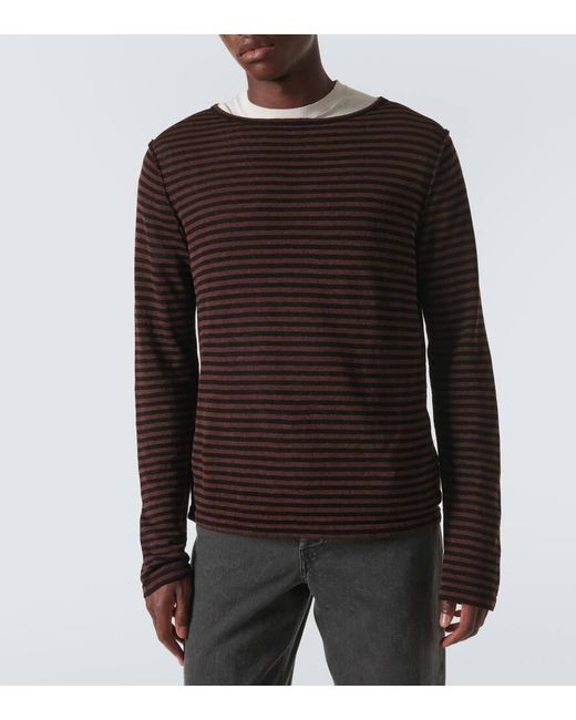 The Row Brown Lillard Striped T-Shirt for men
