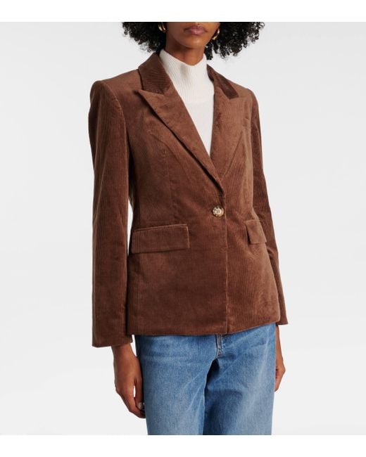 Veronica Beard Brown Reagan Cotton-Blend Corduroy Blazer