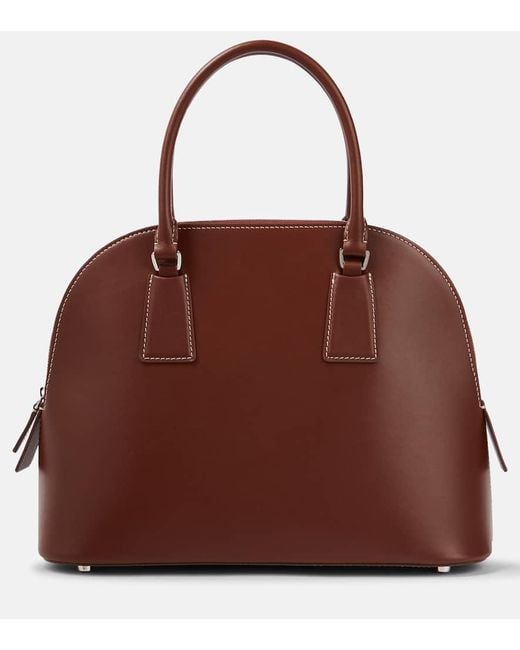 The Row Brown Nina Small Leather Tote Bag