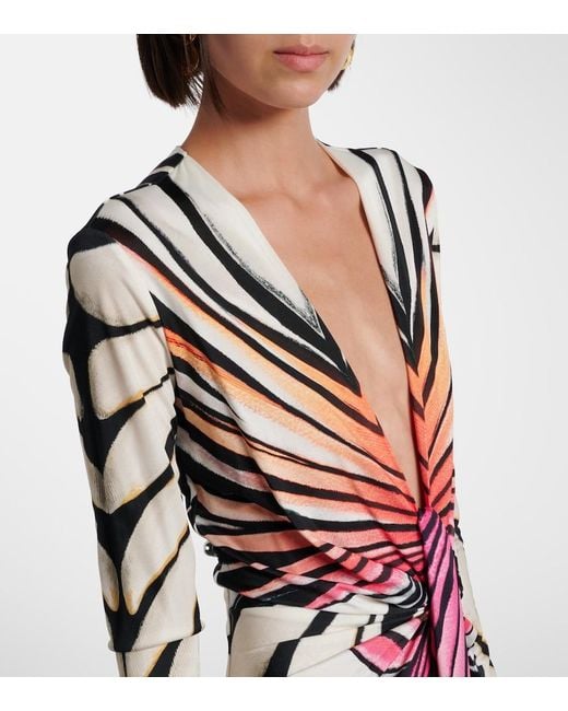 Roberto Cavalli Red Printed Gown