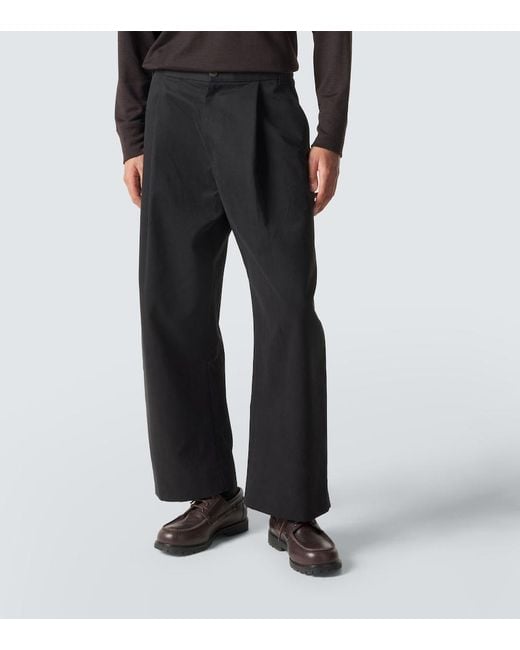 Studio Nicholson Black Sorte Cotton Wide-Leg Pants for men