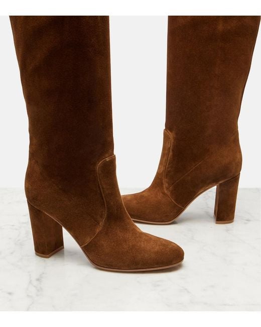 Gianvito Rossi Brown Glen 85 Suede Knee-High Boots