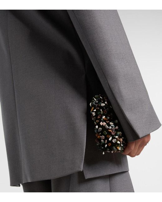 Dries Van Noten Gray Wool-Blend Blazer