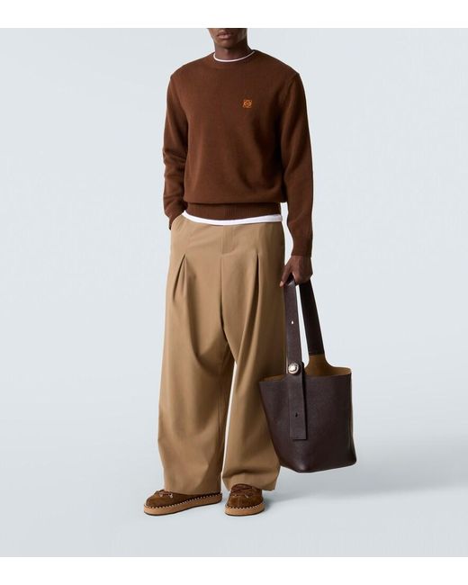 Loewe Brown Anagram Wool Sweater for men