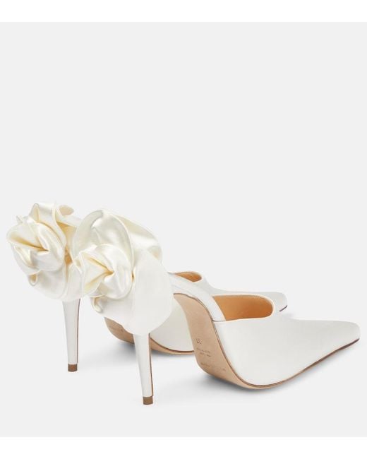 Magda Butrym Natural Flower Satin Mules
