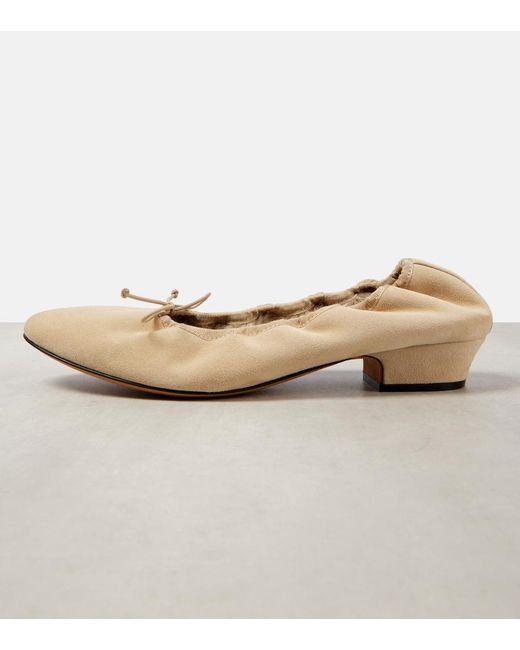 The Row Natural Awar Suede Ballet Flats
