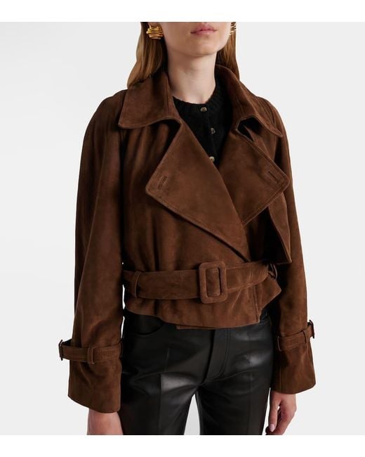 Trench-Coat Raccourci Hatti En Daim Nour Hammour en coloris Brown