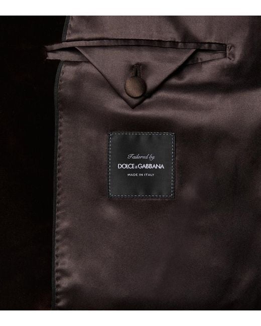Dolce & Gabbana Black Satin Trim Velveteen Dinner Jacket for men