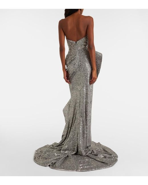 Maticevski Gray Glorious Sequined Gown