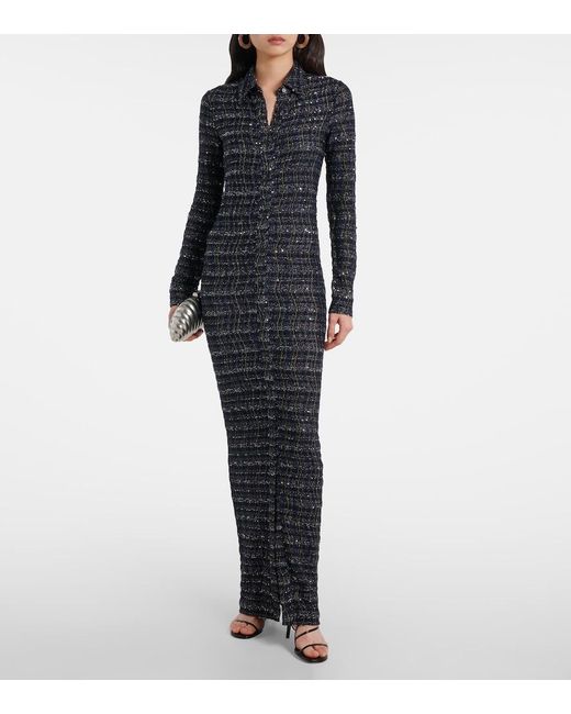 Missoni Blue Checked Lame Shirt Dress