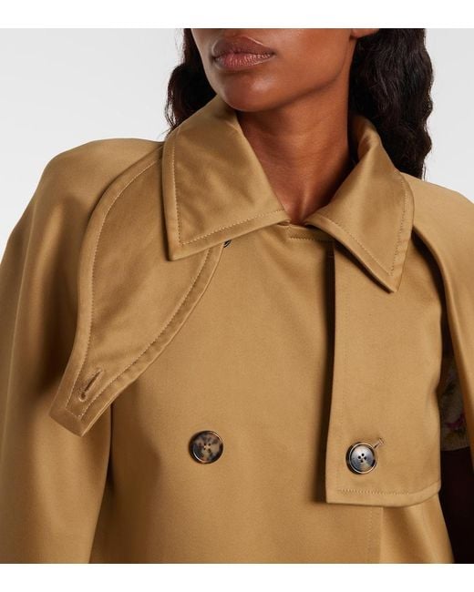 Loewe Natural Caped Double-Breasted Cotton Gabardine Jacket