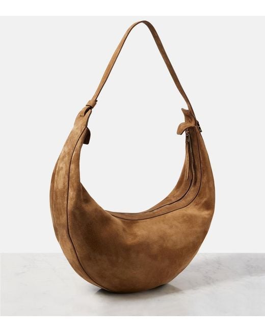 Khaite Brown Augustina Suede Shoulder Bag