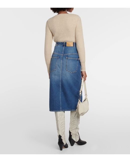 Isabel Marant Blue Dipoma Denim Midi Skirt