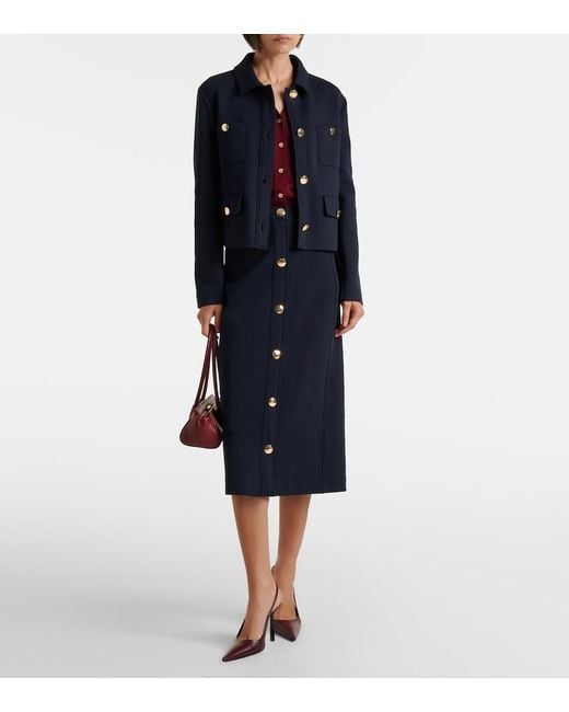 Max Mara Blue Cotton-Blend Jacket