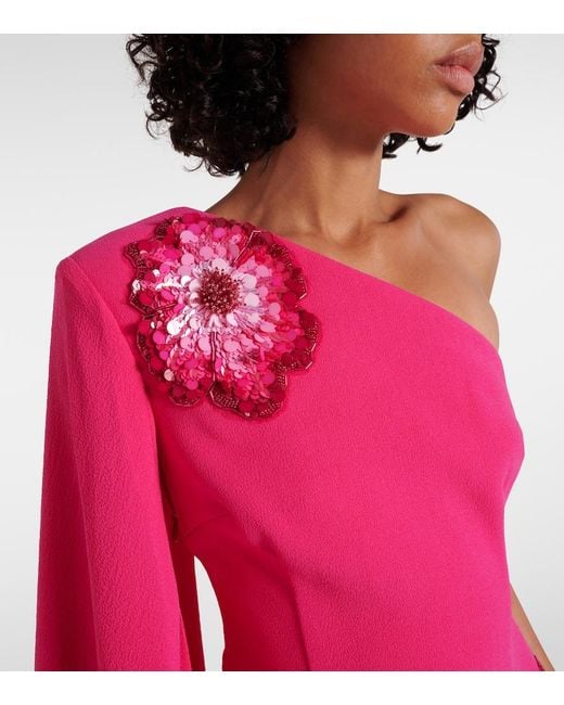 Rebecca Vallance Pink Layana Caped Embellished Minidress