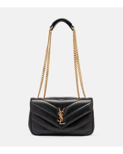 Saint Laurent White Schultertasche Loulou Small Aus Leder